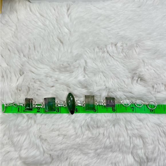 Fluorite Large 925 Gemstone Necklace & Bracelet Sst - Picture 8 of 10